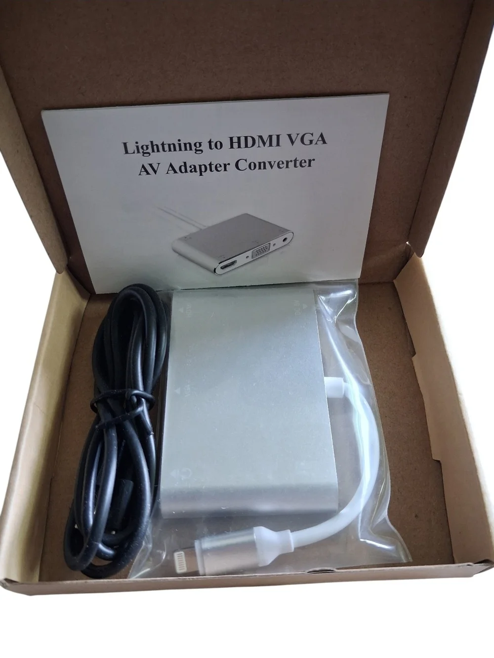 Lightning to HDMI VGA AV Adapter - Silver